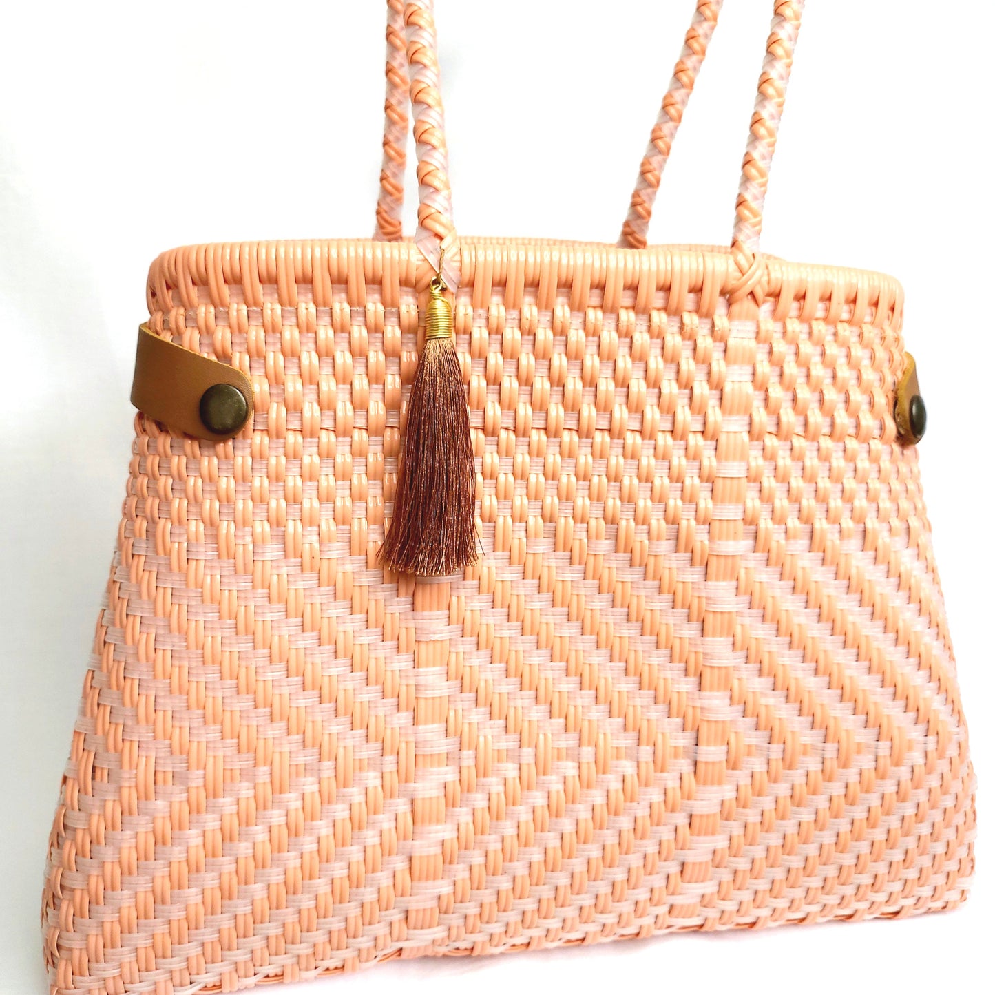 Lola Bucket Bag - Long Handle Peach