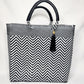 Lola Large Bag - Black & White Chevron