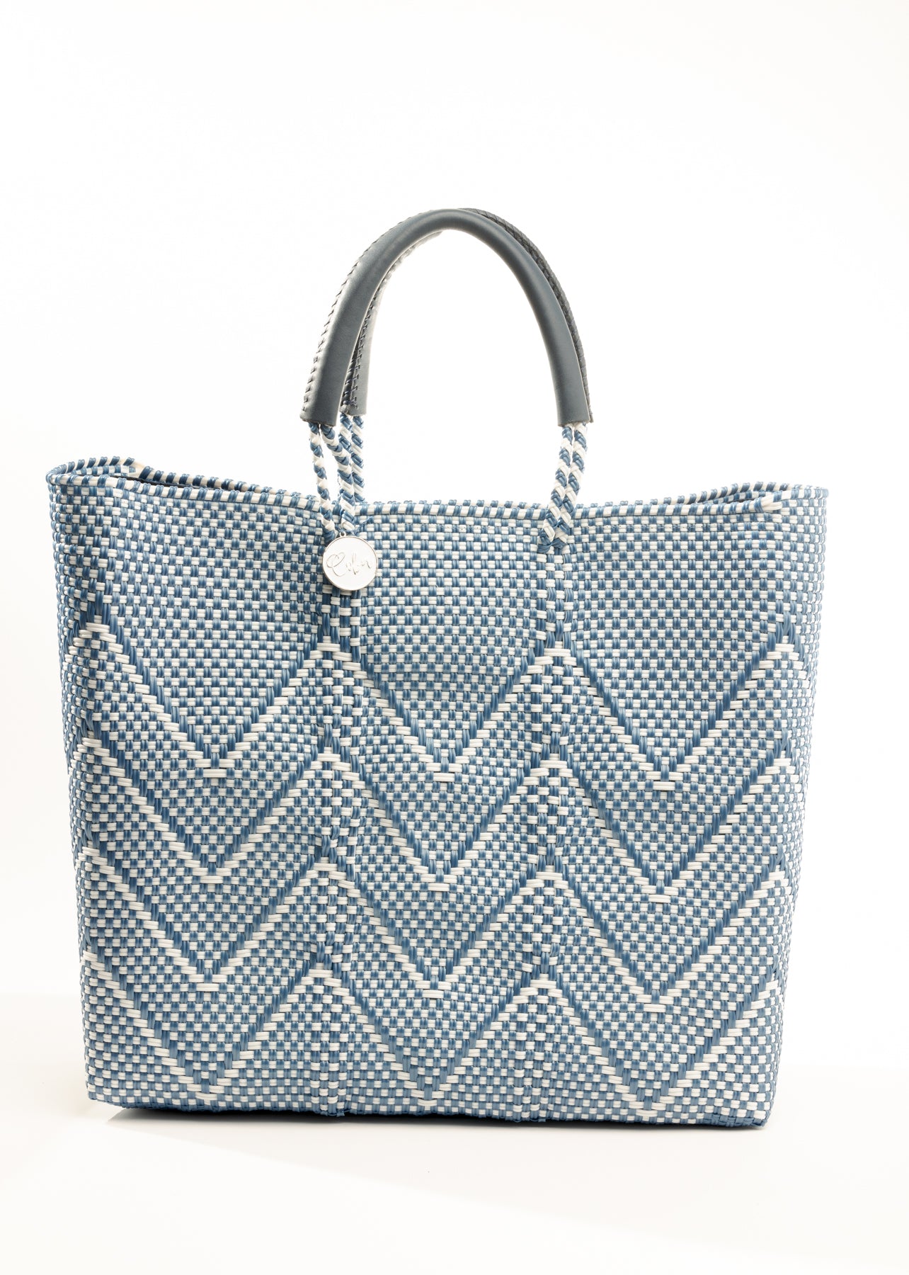 Lola Large Bag Blue White Chevron